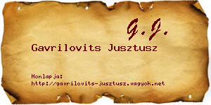 Gavrilovits Jusztusz névjegykártya